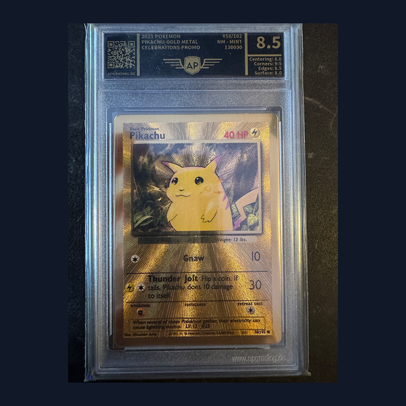 Pikachu Gold-Metall Celebrations Promo 2021 NM-MINT [AP8.5]